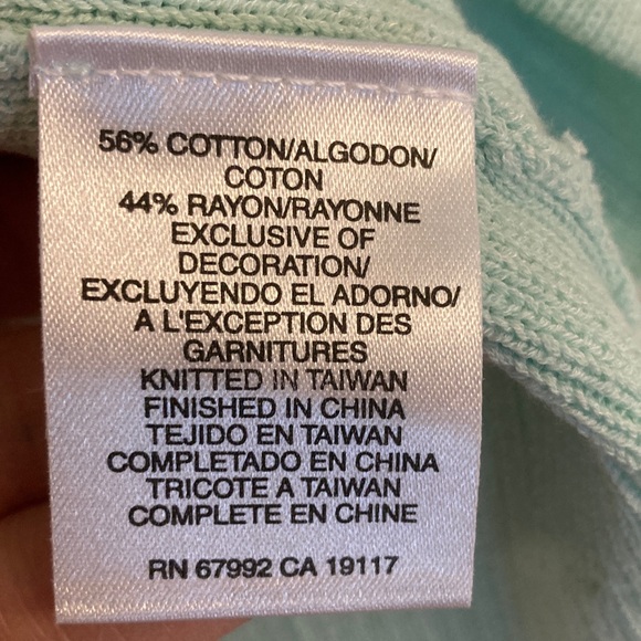 Sigrid Olsen Light Green Floral Embroidered Cardigan - Picture 8 of 10